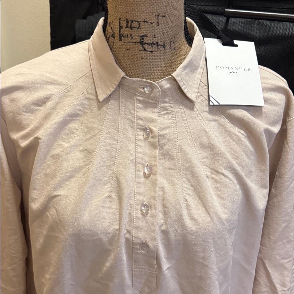 NWT Pomander Place half button-up shirt dress. Functional front pockets. Size XL - Picture 6 of 16